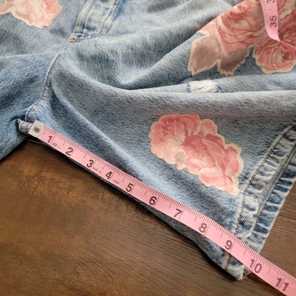 Free People Blue Floral Jean Shorts - Picture 8 of 8